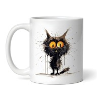 Kubek z kotem, wesoły kot czarny 330ml