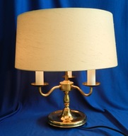 LAMPA potrójna MOSIĄDZ abażur DUŻA biura na stolik