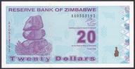 ZIMBABWE 20 Dollars 2009 P.95 UNC-