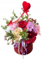 flower box kwiaty mydlane bukiet prezent róże serce urodziny imieniny