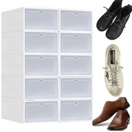 10x PUDEŁKO POJEMNIK ORGANIZER NA BUTY OBUWIE SZAFA SZAFKA PUDŁO Z KLAPĄ XL