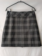 Spódnica trapezowa, ciemnoszara w kratę - M