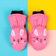 RĘKAWICZKI ZIMOWE DZIECIĘCE NARCIARSKIE WODOODPORNE CIEPŁE GRUBE RÓŻOWE