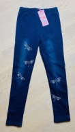 Legginsy jegginsy motyle perłowe Niebieski Księżyc 13-14 lat Rozm. 158-164