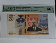 20 złotych 2021 Lech Kaczyński PMG66EPQ LK0000029 Ultra Niski Numer!