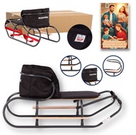 POLSKIE SANKI Z Oparciem Podnóżkami METALOWE Odblask Materac + GRATISY