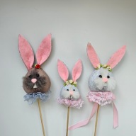 WIELKANOCNY ZAJĄC NA PIKU OZDOBA WIELKANOCNA