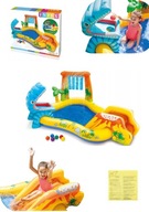 BASEN DLA Dzieci WODNY DMUCHANY Zjeżdżalnia Fontanna Plac Zabaw Dinozaur