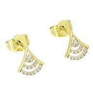 83106 KOLCZYKI 14K POZŁACANE 10/9 MM wachlarze z cyrkoniami