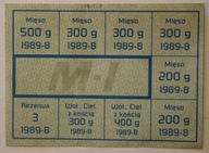 LOT - KARTKA NA ŻYWNOŚĆ - MIĘSO DLA PRACOWNIKÓW "LOT" ORYGINALNA PIECZĄTKA