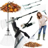 GRABIE BEAST DO LIŚCI TRAWY OGRODOWE METALOWE 52X160CM REGULOWANE LEKKIE