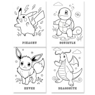 Kolorowanki POKEMON 54 szt. Najpopularniejsze z Generacji 1 | Grube Kartki