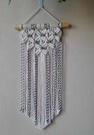 Makrama wisząca ozdoba na ścianę. Dwa kolory, średnia