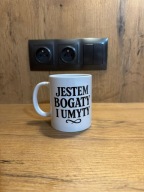 Kubek 1670 Jestem bogaty i umyty 330 ml ceramiczny śmieszny prezent nadruk