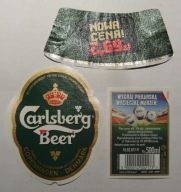 ETYKIETA PIWO JASNE BROWAR CARLSBERG OKOCIM + KRAWATKA I KONTRA PIŁKA NOŻNA