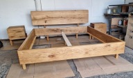 Łóżko Dębowe + szafki pod wymiar