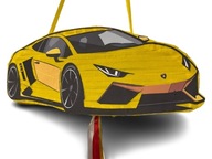 PINIATA URODZINOWA SAMOCHÓD LAMBORGHINI AUTO WYŚCIGOWE HOT WHEELS +KIJ