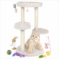 DRAPAK DLA KOTA TIAKI BIAŁY + LEGOWISKO *ZABAWKI DLA ZWIĘRZĄT * KOT