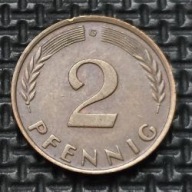 *NIEMCY [0206]*2 fenigi 1962 *G* Niemcy Zachodnie (RFN) Kłosy, Liście dębu
