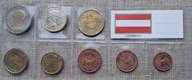 Austria - zestaw / 1 cent / 2 euro - 2002