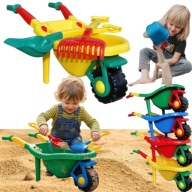 Duża Taczka Ogrodowa Plastikowa Dla Dzieci do Piaskownicy+Łopata i Grabie