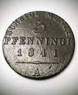 3 PFENNINGE 1841 A