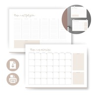 PLANER PLANNER tygodniowy miesięczny kalendarz notes DO WYDRUKU na lodówkę