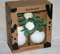 ZESTAW DEKORACYJNY WAZON CERAMIKA + KWIATY 2 SZT. BAYSWOOD PREZENT GIFT SET
