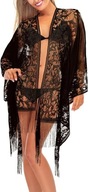 NARZUTKA PLAŻOWA KIMONO KORONKOWA FRĘDZLE BIKINI BOHO LATO UNIWERSALNY