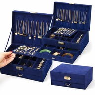Kuferek na Biżuterię Szkatułka Organizer Pudełko Elegancki na Kolczyki Box