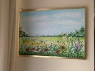 Obraz akrylowy maki na łące 70cm x 50cm