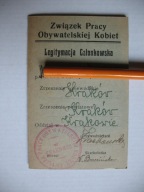 ZWIĄZEK PRACY OBYWATELSKIEJ KOBIET SANACJA KRAKÓW LEGITYMACJA 1936