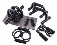 Zestaw do ćwiczeń w domu siłowych roller skakanka mata ekspander ściski 7w1