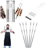 SZPIKULCE SZAMPURY DO SZASZŁYKÓW MIĘSA NA GRILL 6SZT NIERDZEWNE STAL 60CM