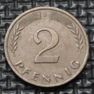 *NIEMCY [0206]*2 fenigi 1966 *J* Niemcy Zachodnie (RFN) Kłosy, Liście dębu