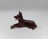 Owczarek niemiecki pies figurka z porcelany Bavaria numer 6408 II kolekcjon