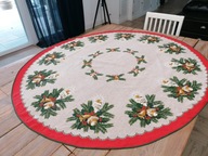 LNIANY ŚWIĄTECZNY OBRUS ŚWIECE STROIKI ELIPSA 145 x 160