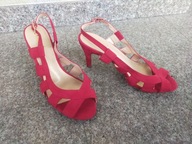 LOTUS nr 40,5/7UK wiśniowe sandały na szpilce