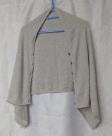 SZALIK - SZAL Z ZAPIĘCIEM, PONCZO, NARZUTKA JASNA POPIEL135 X 55