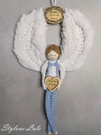 Anioł stróż dla chłopca Aniołek pamiątka prezent na Chrzest makrama z Imie