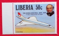 LIBERIA 1974 samolot Concorde i UPU czyste**