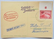 1931 DR-Zeppelin Mi.456 kasowany znaczek na pocztówce, wartość 300,- Euro