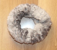 OCHNIK futerko królik szara opaska na głowę czapka szalik komin