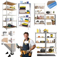 REGAŁ STOJAK MAGAZYNOWY METALOWY MOCNY GARAŻOWY DO SPIŻARNI WARSZTATU