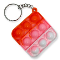 Brelok Antystresowy POP IT Zawieszka KWADRAT Do KLUCZY Kolorowy Różowy