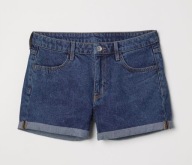 H & M szorty jeansowe dżinsowe vintage ciemny denim spodenki klasyczne boho