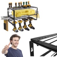 REGAŁ METALOWY GARAŻOWY ŚCIENNY WIESZAK 3 PÓŁKI NARZĘDZIA 20 x 40 x 19,5