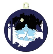 Ręcznie Robiona Świąteczna bombka DOMEK DWUSTRONNA