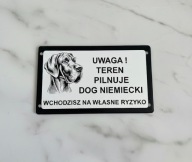 Tabliczka uwaga pies Dog niemiecki Srebrna lub złota duży wybór wzorów