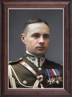 Obraz Janusz Bokszczanin portret w drewnianej ramie ze szkłem